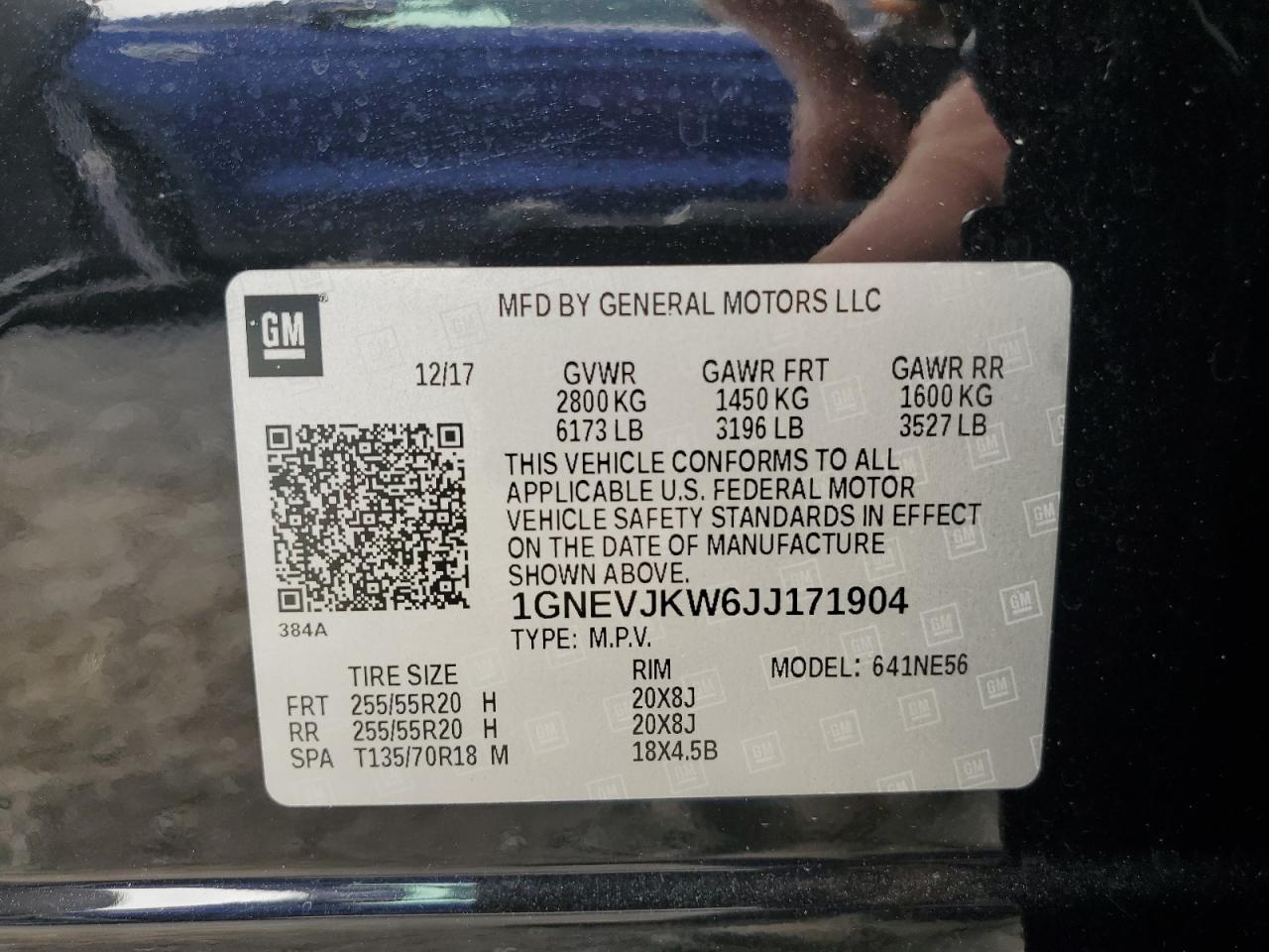 2018 Chevrolet Traverse Premier VIN: 1GNEVJKW6JJ171904 Lot: 66469835