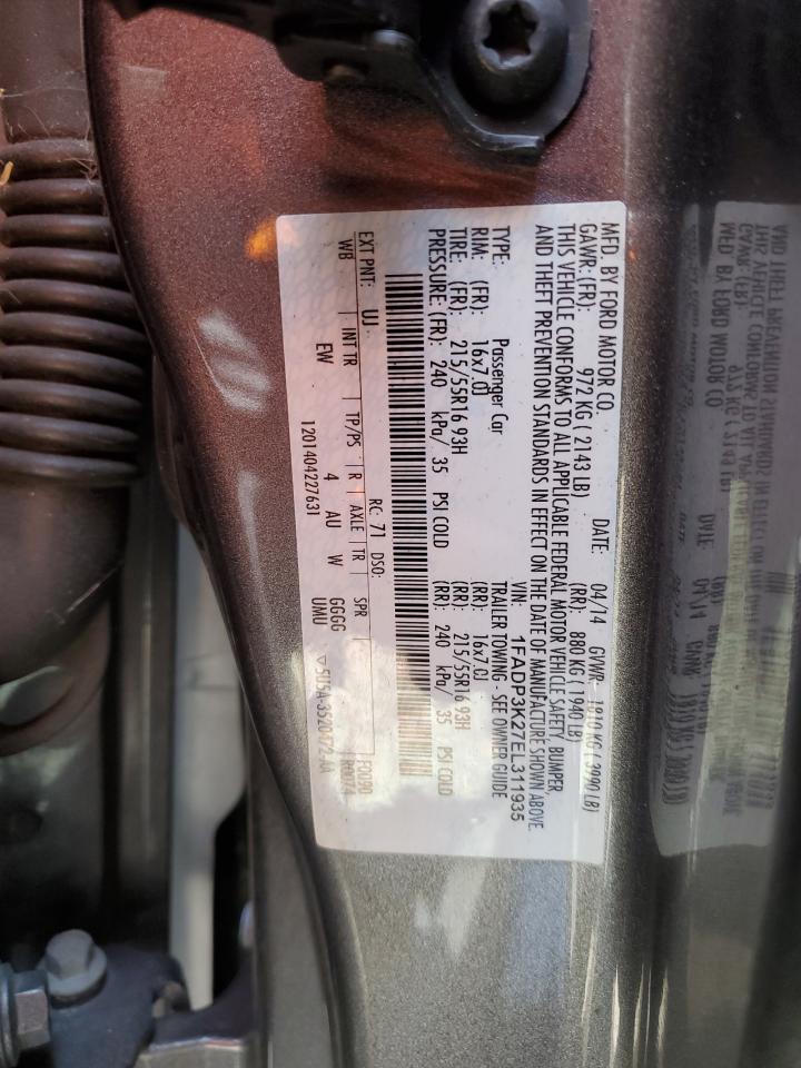 2014 Ford Focus Se VIN: 1FADP3K27EL311935 Lot: 64132745