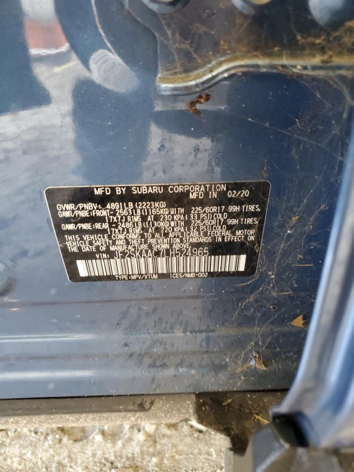 2020 Subaru Forester VIN: JF2SKAAC7LH524965 Lot: 63801285