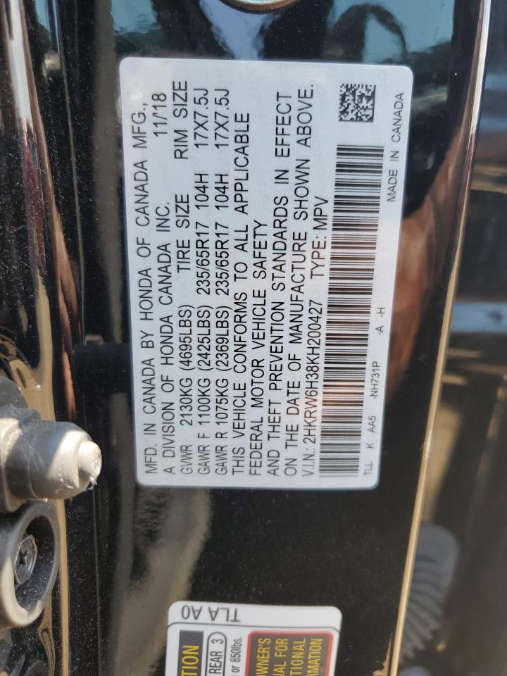 2019 Honda Cr-V Lx VIN: 2HKRW6H38KH200427 Lot: 63250385
