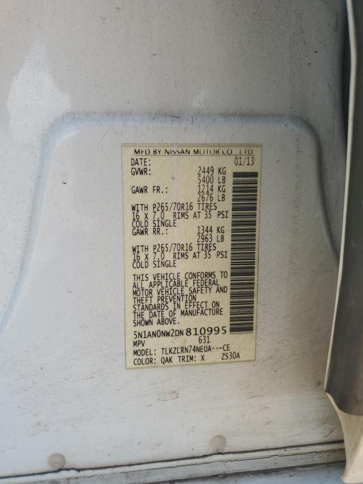2013 Nissan Xterra X VIN: 5N1AN0NW2DN810995 Lot: 63553215
