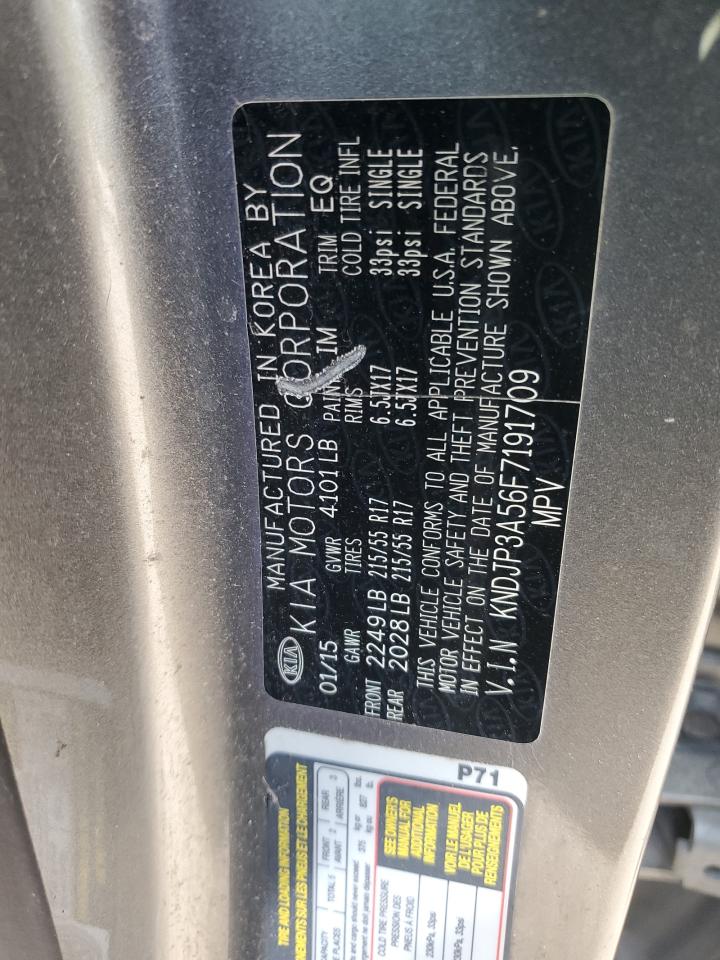 2015 Kia Soul + VIN: KNDJP3A56F7191709 Lot: 63981175