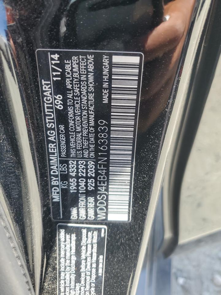 2015 Mercedes-Benz Cla 250 VIN: WDDSJ4EB4FN163839 Lot: 63710515