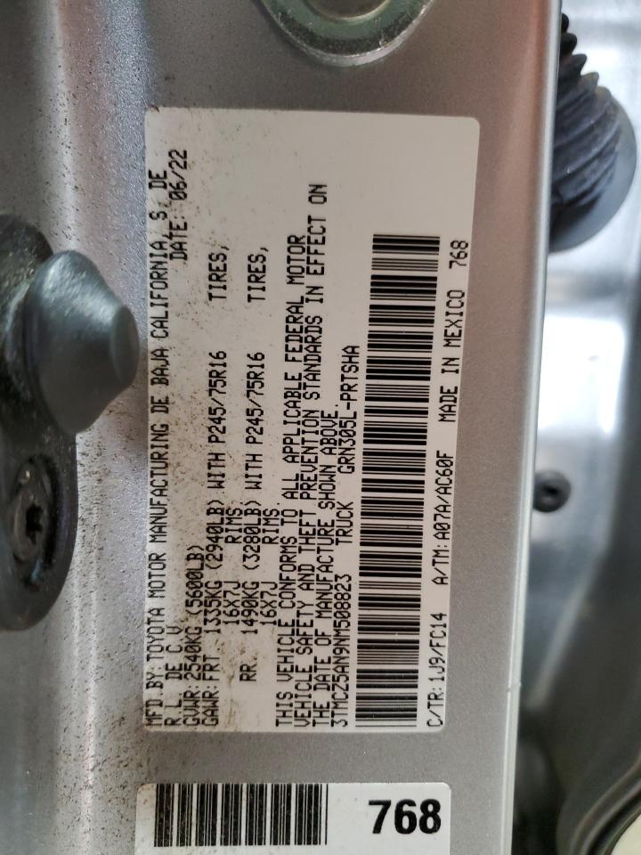 2022 Toyota Tacoma Double Cab VIN: 3TMCZ5AN9NM508823 Lot: 63912805