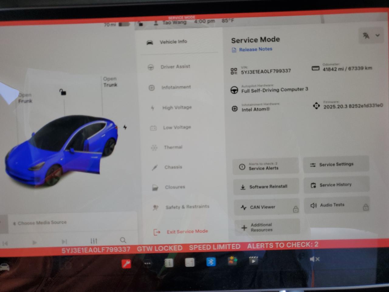 2020 Tesla Model 3 VIN: 5YJ3E1EA0LF799337 Lot: 65257675