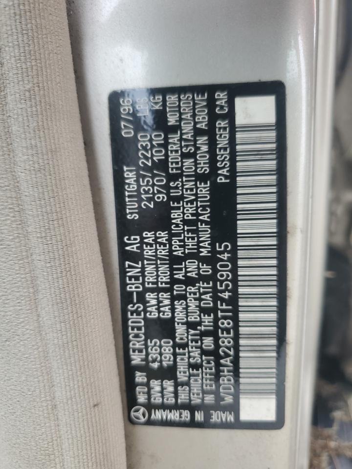 1996 Mercedes-Benz C 280 VIN: WDBHA28E8TF459045 Lot: 66778065