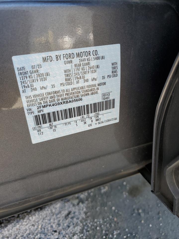 2024 Ford Edge Se VIN: 2FMPK4G9XRBA05606 Lot: 65093245