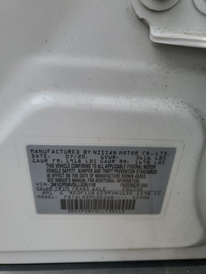 2020 Nissan Kicks S VIN: 3N1CP5BV5LL535110 Lot: 63880875