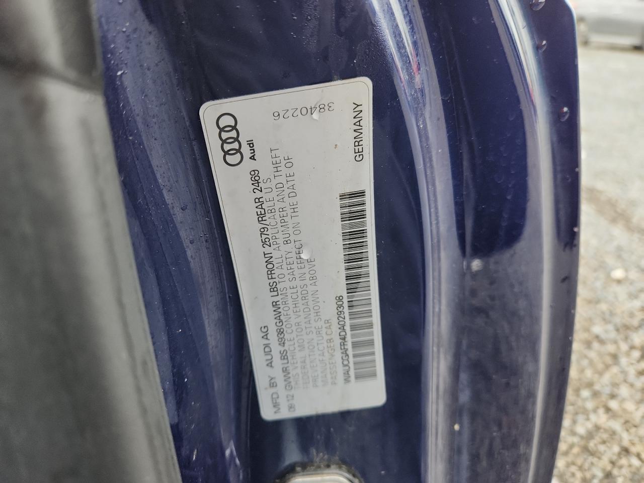 2013 Audi S5 Premium Plus VIN: WAUCGAFR4DA029308 Lot: 64562595
