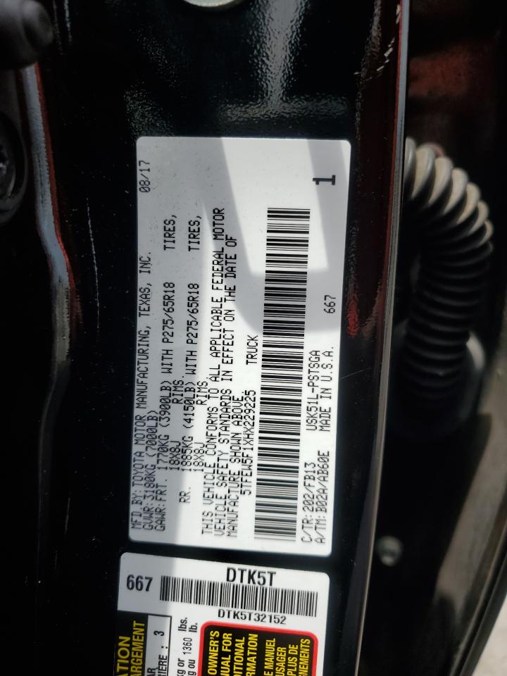 2017 Toyota Tundra Crewmax Sr5 VIN: 5TFEW5F1XHX229225 Lot: 65557405