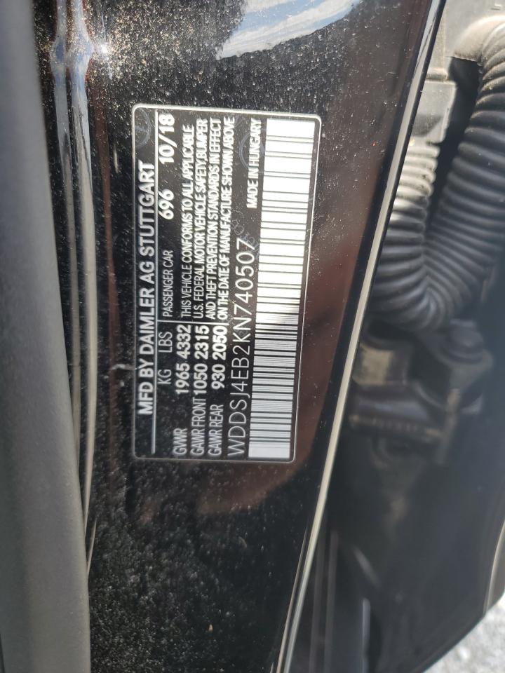 2019 Mercedes-Benz Cla 250 VIN: WDDSJ4EB2KN740507 Lot: 64126185