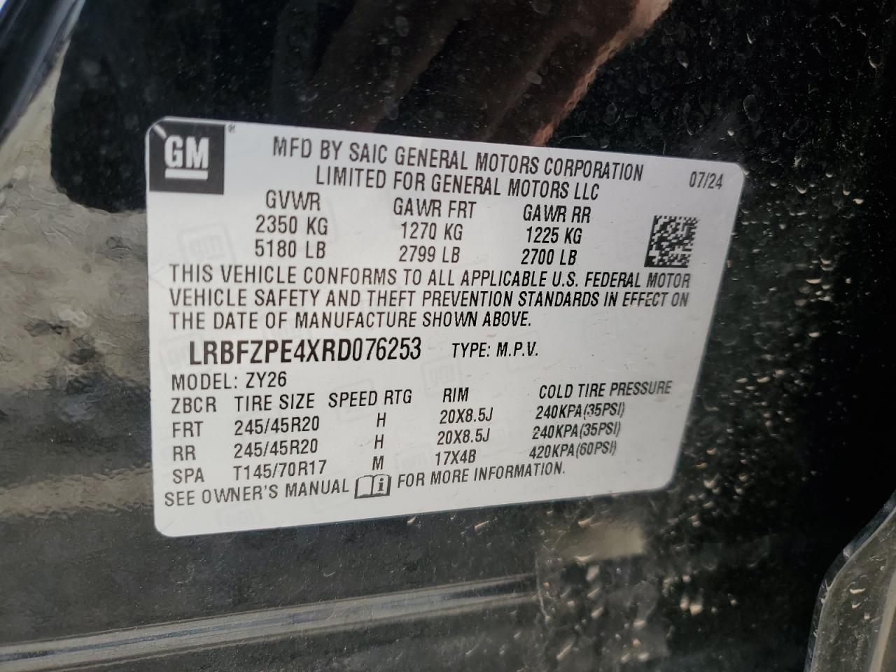 2024 Buick Envision Essence VIN: LRBFZPE4XRD076253 Lot: 65052875