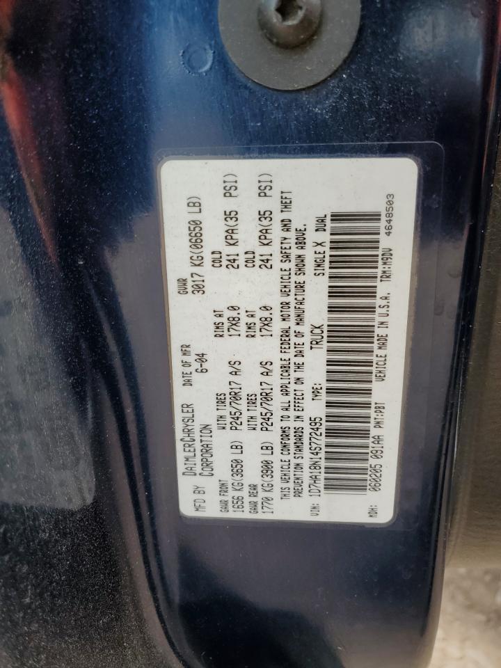 2004 Dodge Ram 1500 St VIN: 1D7HA18N14S772495 Lot: 64825415