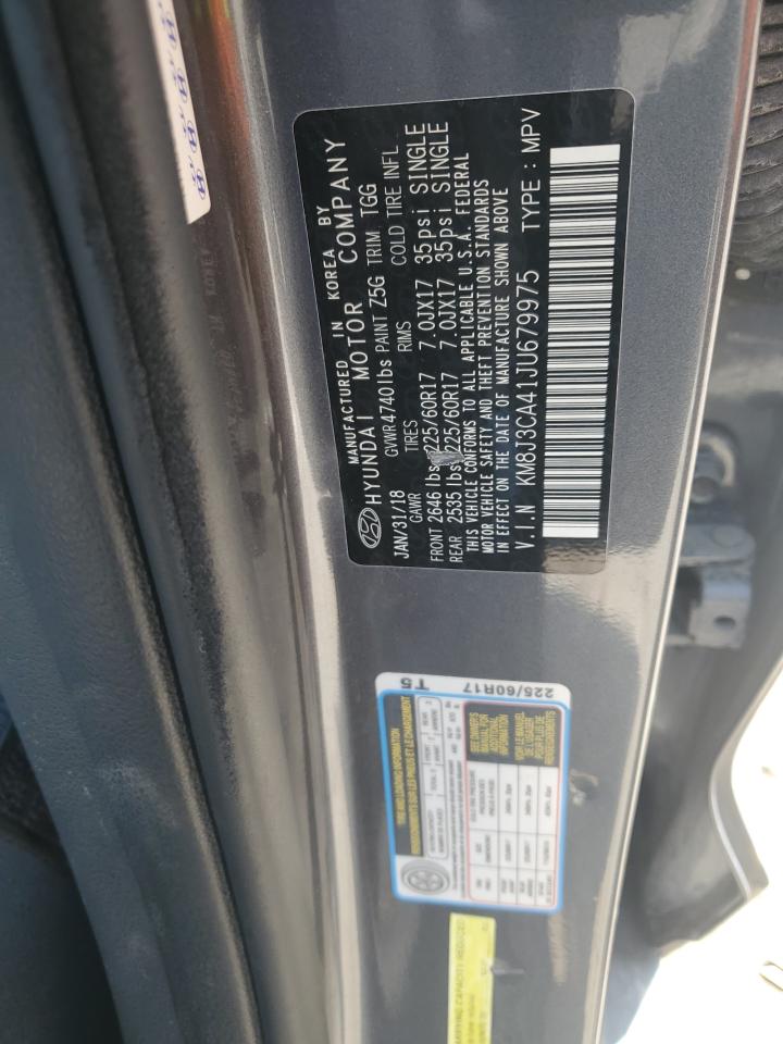 2018 Hyundai Tucson Sel VIN: KM8J3CA41JU679975 Lot: 63657465