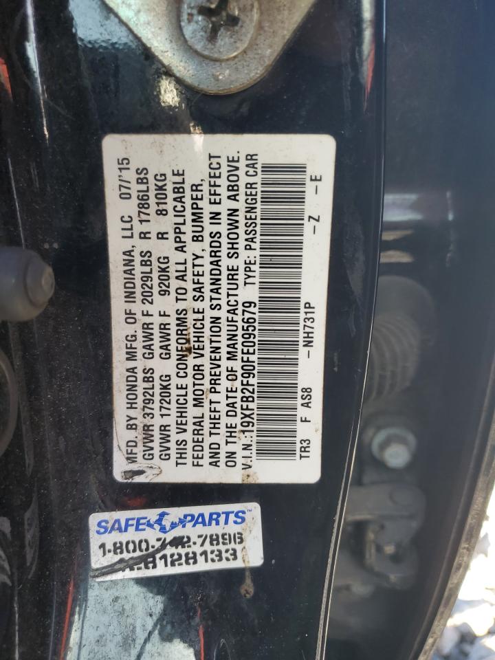2015 Honda Civic Exl VIN: 19XFB2F90FE095679 Lot: 65040085