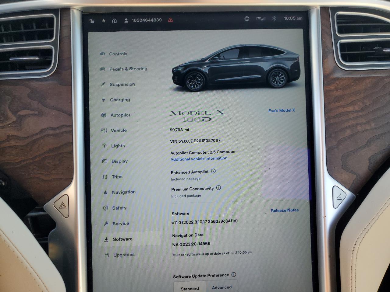 2018 Tesla Model X VIN: 5YJXCDE20JF087067 Lot: 63284245