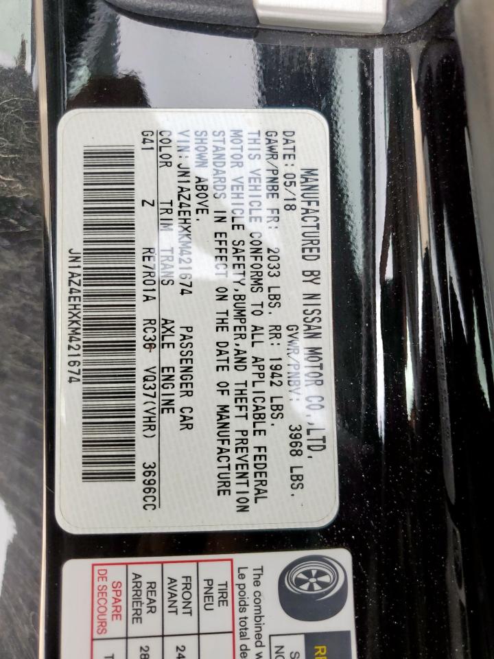 2019 Nissan 370Z Base VIN: JN1AZ4EHXKM421674 Lot: 63565825
