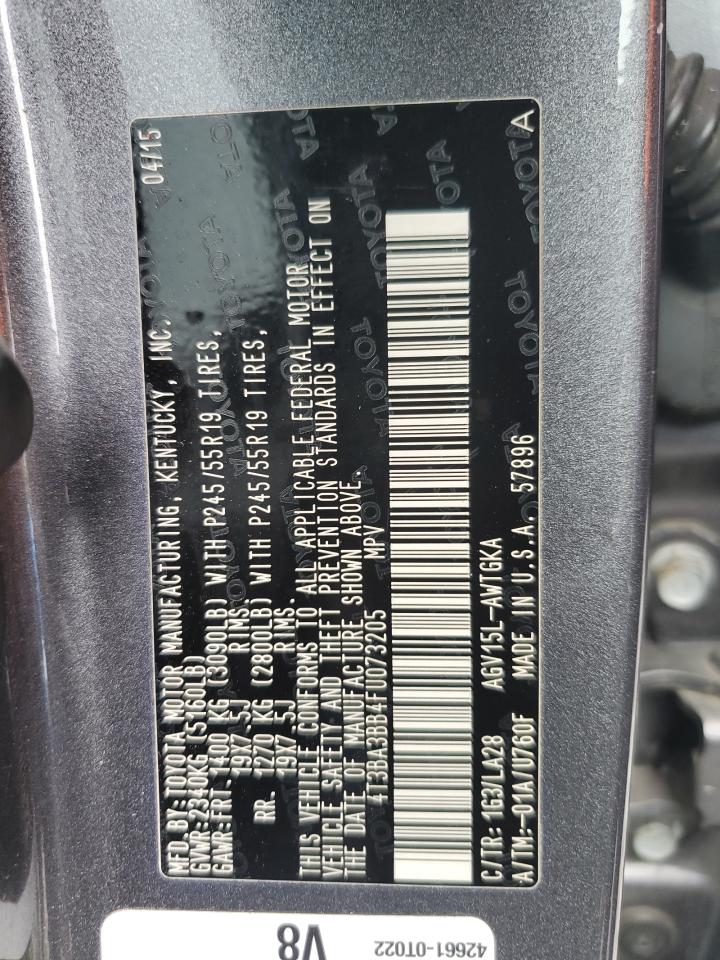 2015 Toyota Venza Le VIN: 4T3BA3BB4FU073205 Lot: 62253445