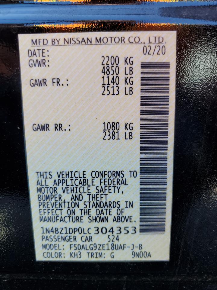 2020 Nissan Leaf Sl Plus VIN: 1N4BZ1DP0LC304353 Lot: 62938045