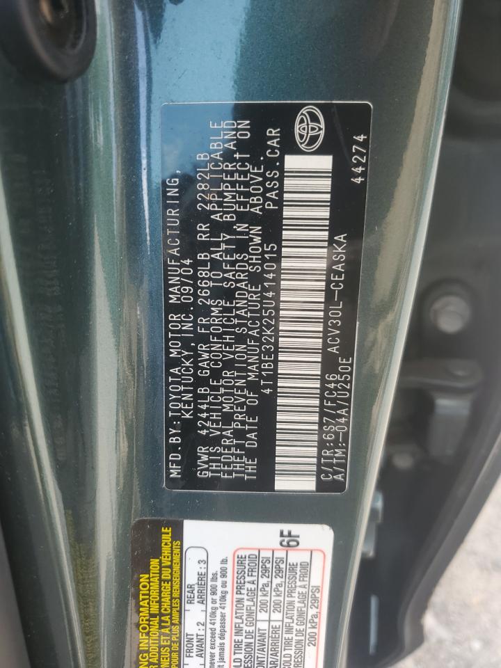 2005 Toyota Camry Le VIN: 4T1BE32K25U414015 Lot: 62670155