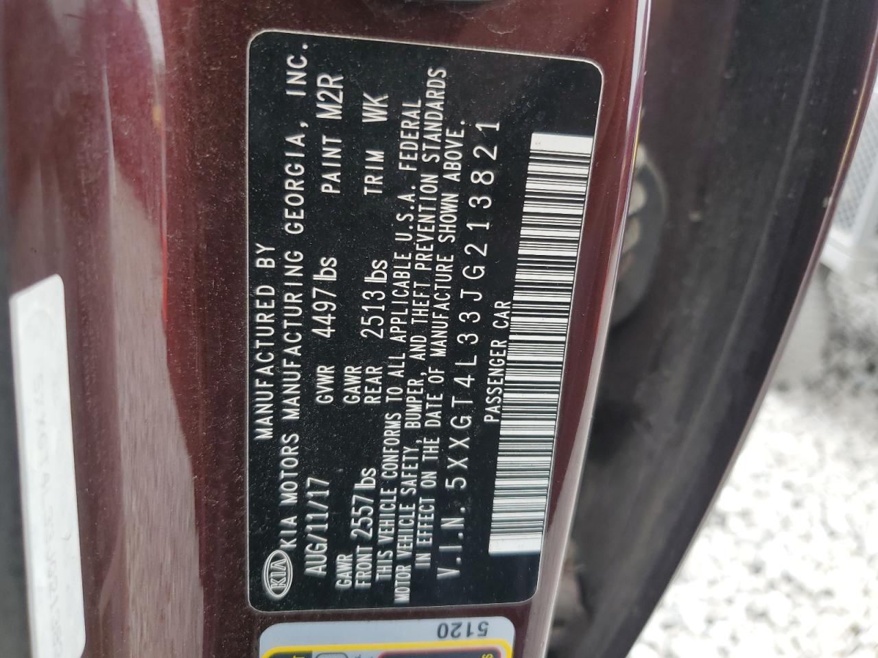 2018 Kia Optima Lx VIN: 5XXGT4L33JG213821 Lot: 64937055