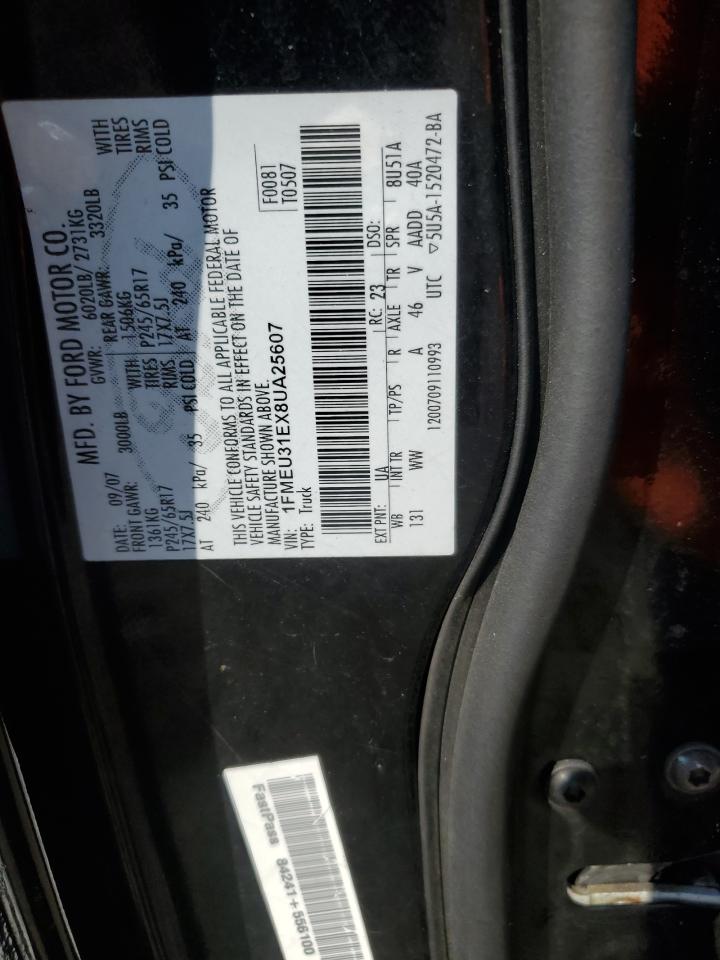 2008 Ford Explorer Sport Trac Xlt VIN: 1FMEU31EX8UA25607 Lot: 64273825