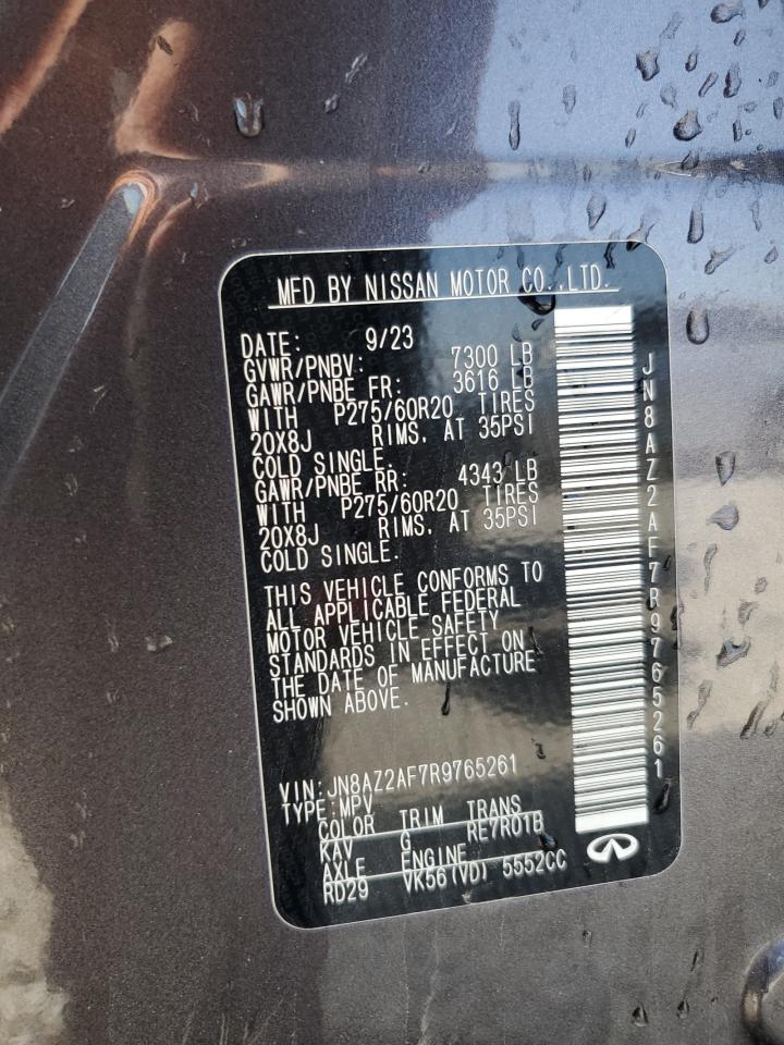 2024 Infiniti Qx80 Luxe VIN: JN8AZ2AF7R9765261 Lot: 65004425