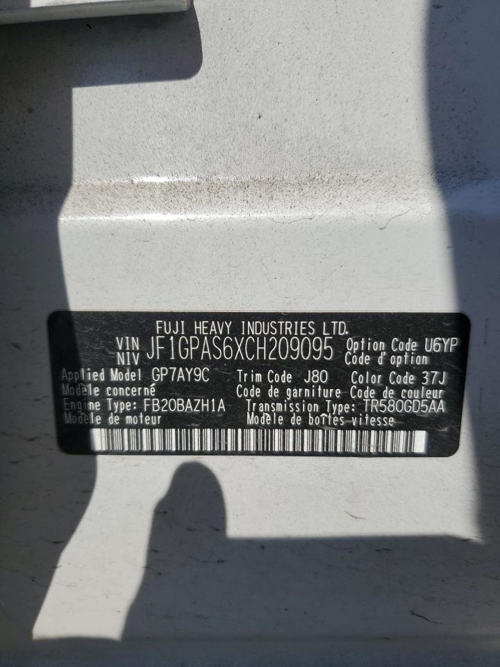 2012 Subaru Impreza Sport Limited VIN: JF1GPAS6XCH209095 Lot: 65285735