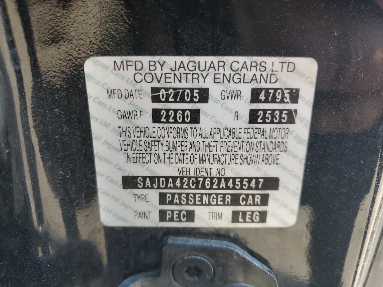 2006 Jaguar Xk8 VIN: SAJDA42C762A45547 Lot: 63670405