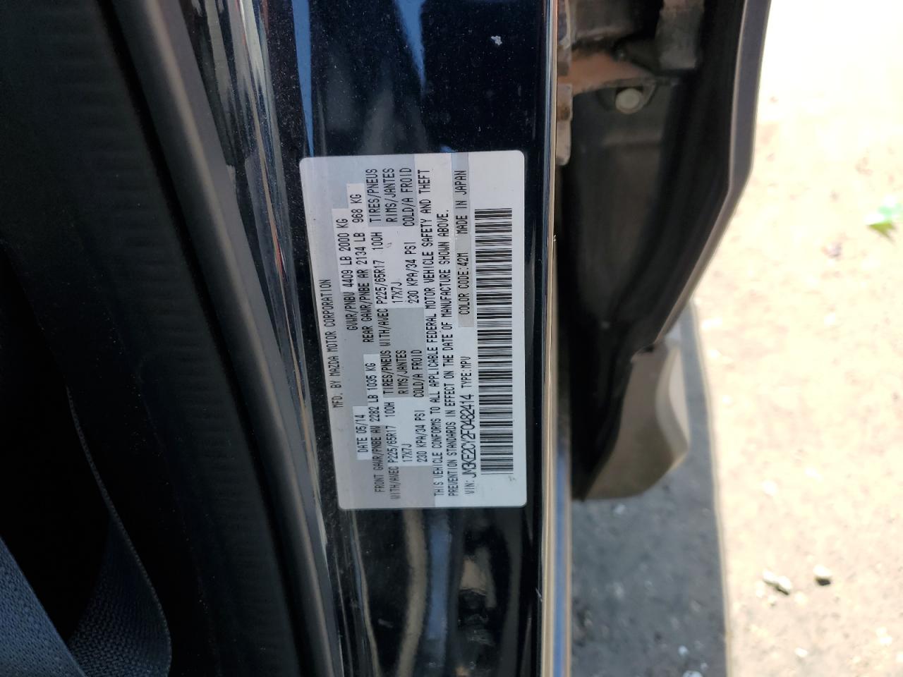 2015 Mazda Cx-5 Touring VIN: JM3KE2CY2F0482414 Lot: 64859405