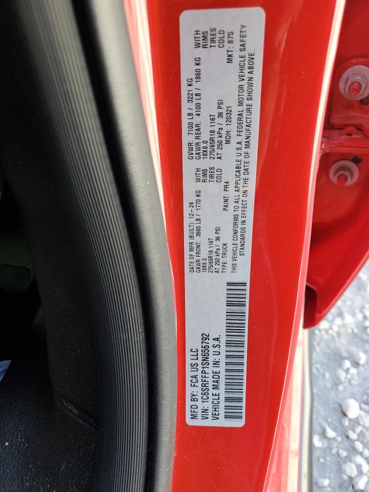 1c6srffp1sn656792 1C6SRFFP1SN656792 2025 Ram 1500 Big Horn/Lone Star