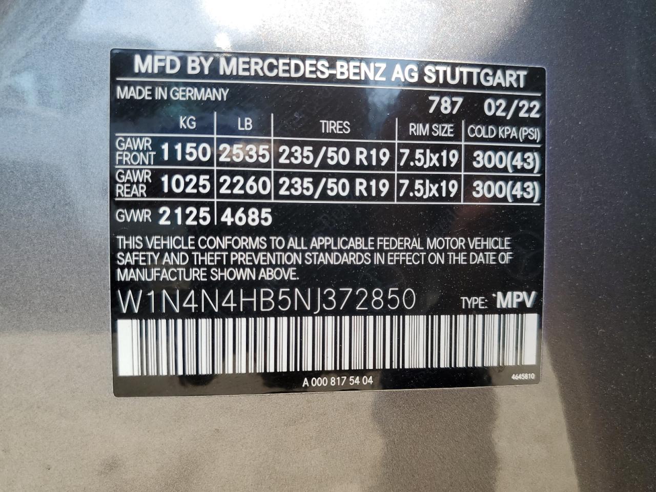 w1n4n4hb5nj372850 W1N4N4HB5NJ372850 2022 Mercedes-Benz Gla 250 4Matic