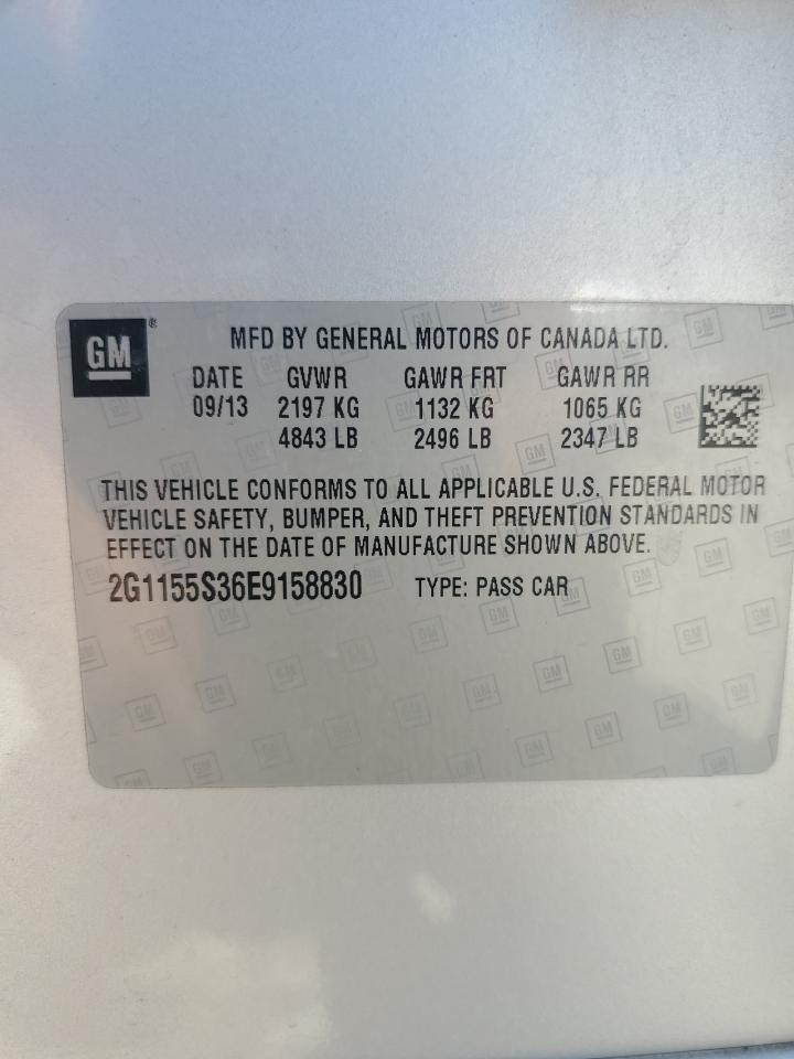 2014 Chevrolet Impala Ltz VIN: 2G1155S36E9158830 Lot: 64510215