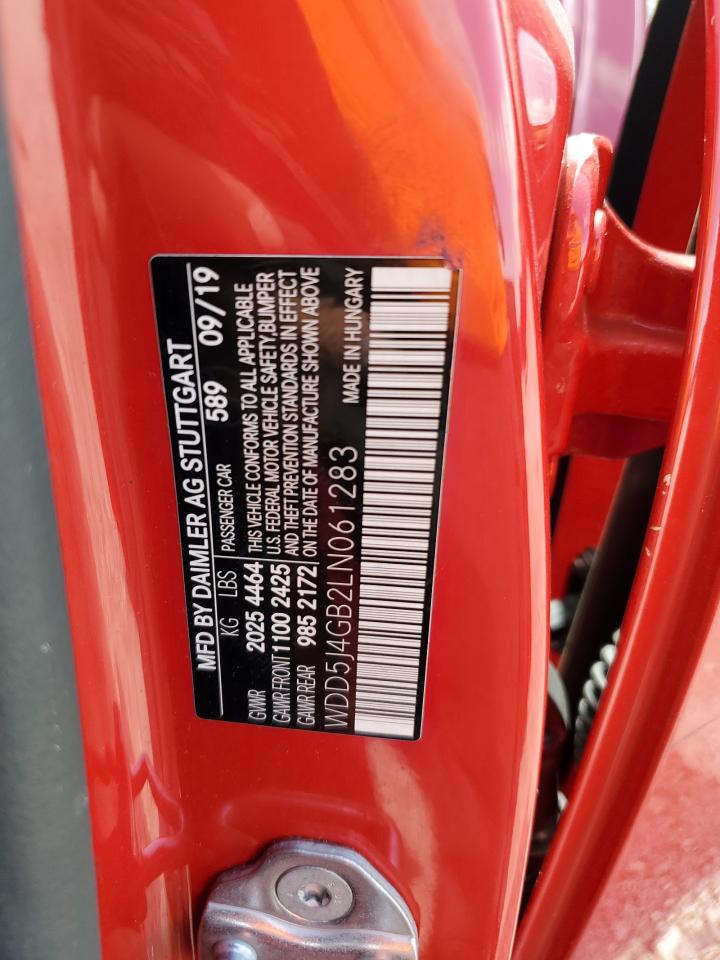 2020 Mercedes-Benz Cla 250 VIN: WDD5J4GB2LN061283 Lot: 64170105