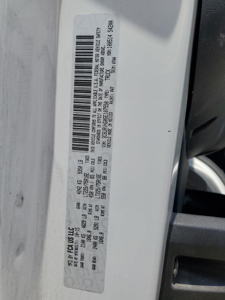 2016 Ram Promaster 3500 3500 High VIN: 3C6URVHG0GE107550 Lot: 63628365