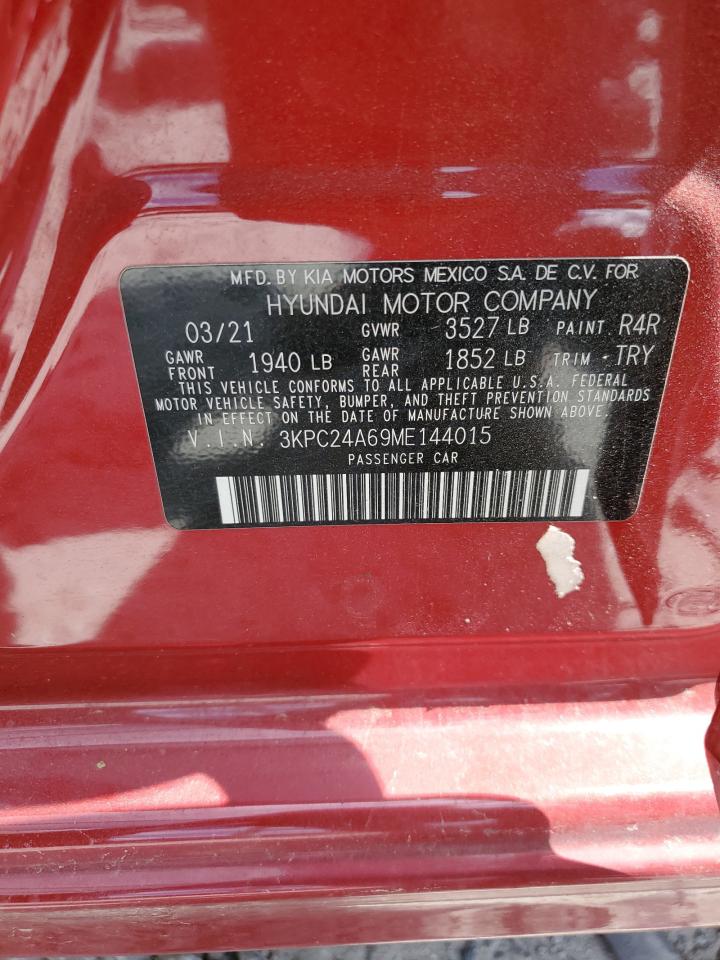 2021 Hyundai Accent Se VIN: 3KPC24A69ME144015 Lot: 64477805