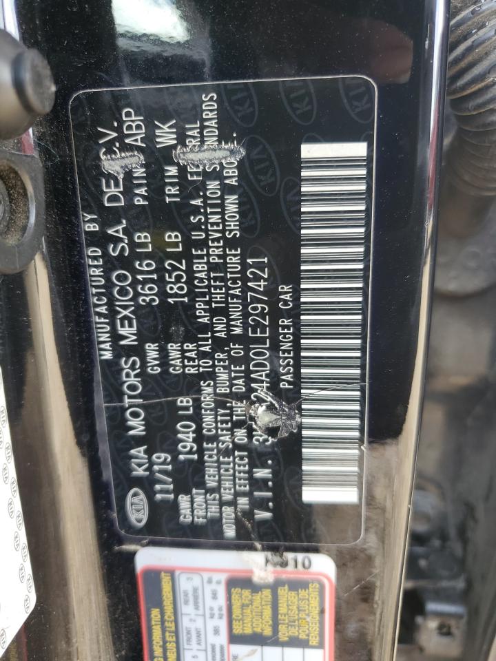 2020 Kia Rio Lx VIN: 3KPA24AD0LE297421 Lot: 65566815