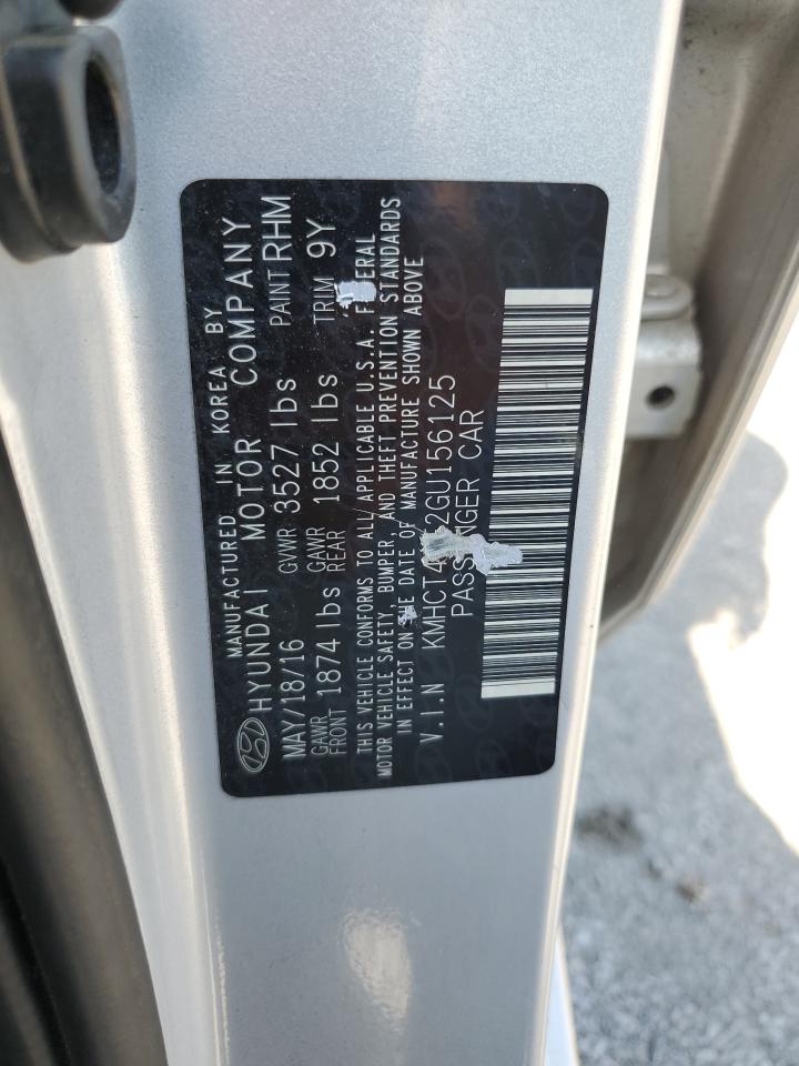 2016 Hyundai Accent Se VIN: KMHCT4AE2GU156125 Lot: 63359855