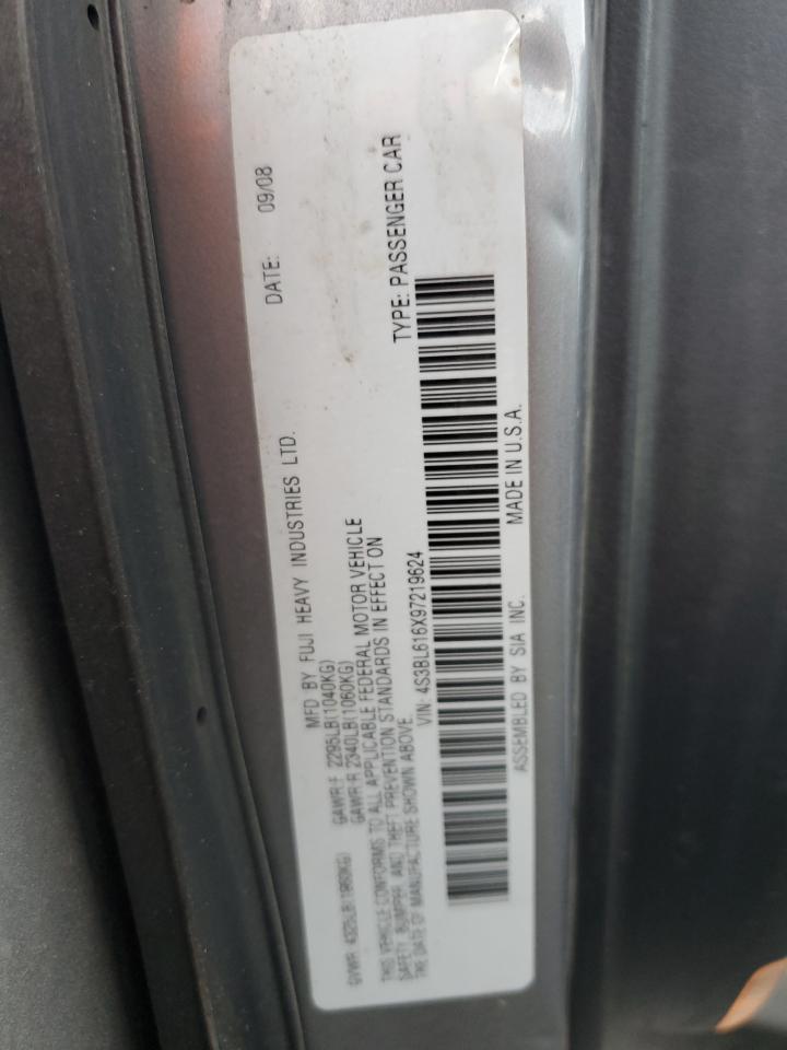 2009 Subaru Legacy 2.5I VIN: 4S3BL616X97219624 Lot: 64780245