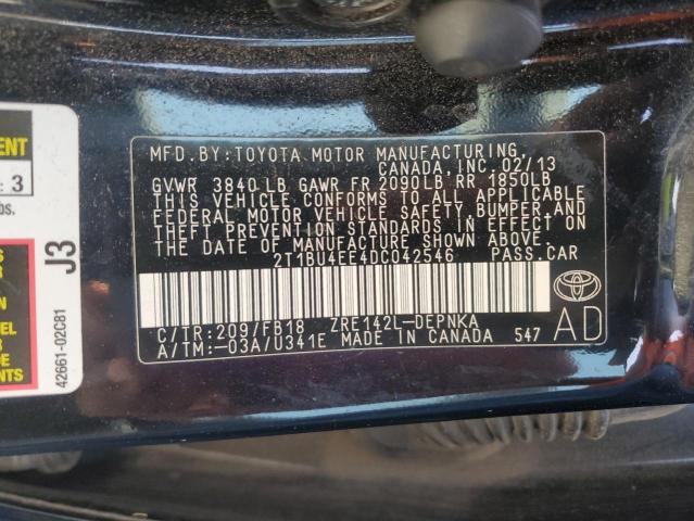 2013 TOYOTA COROLLA BASE  