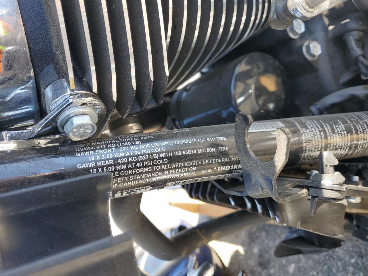 2025 Harley-Davidson Flhx VIN: 1HD1KB723SB615049 Lot: 63704345