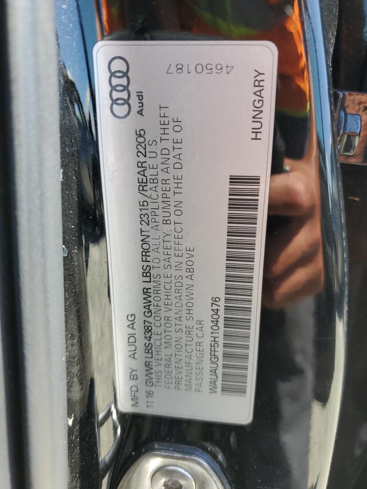 2017 Audi A3 Premium VIN: WAUAUGFF5H1040476 Lot: 63811165