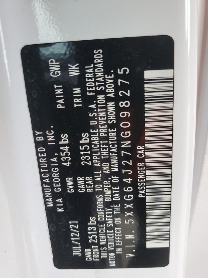 2022 Kia K5 Gt Line VIN: 5XXG64J27NG098275 Lot: 64739575