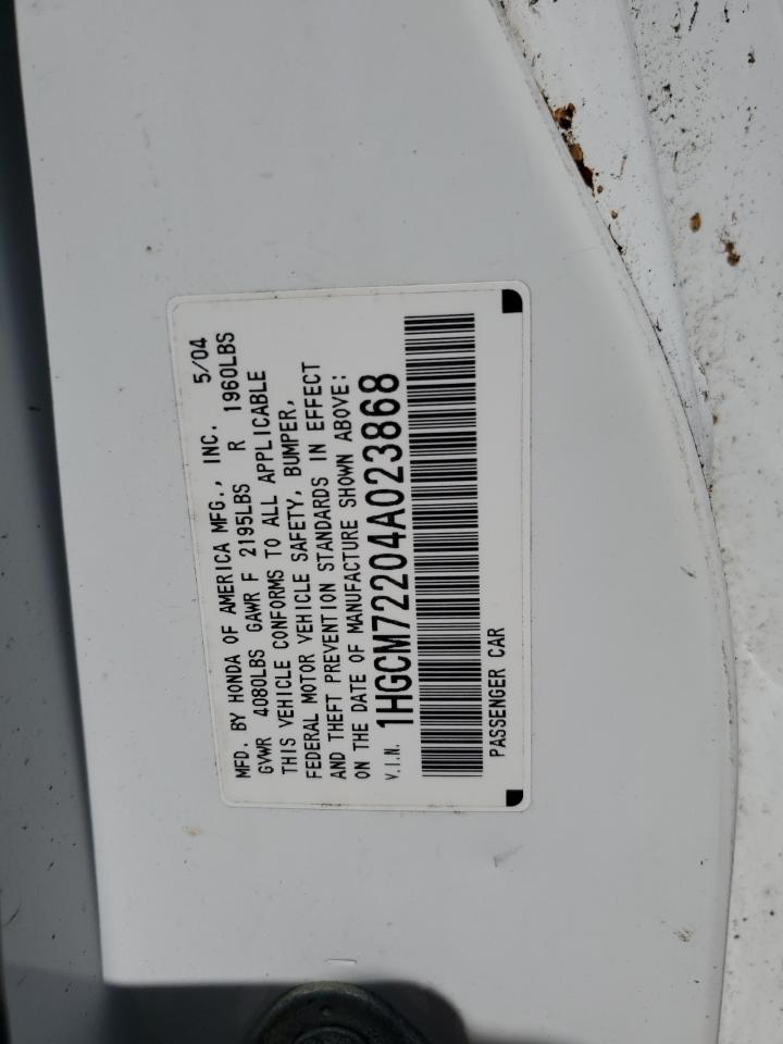 2004 Honda Accord Lx VIN: 1HGCM72204A023868 Lot: 64885665