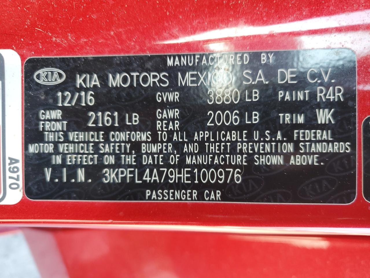 2017 Kia Forte Lx VIN: 3KPFL4A79HE100976 Lot: 64804925