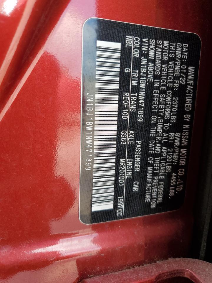 2022 Nissan Rogue Sport Sv VIN: JN1BJ1BW1NW471899 Lot: 64996725