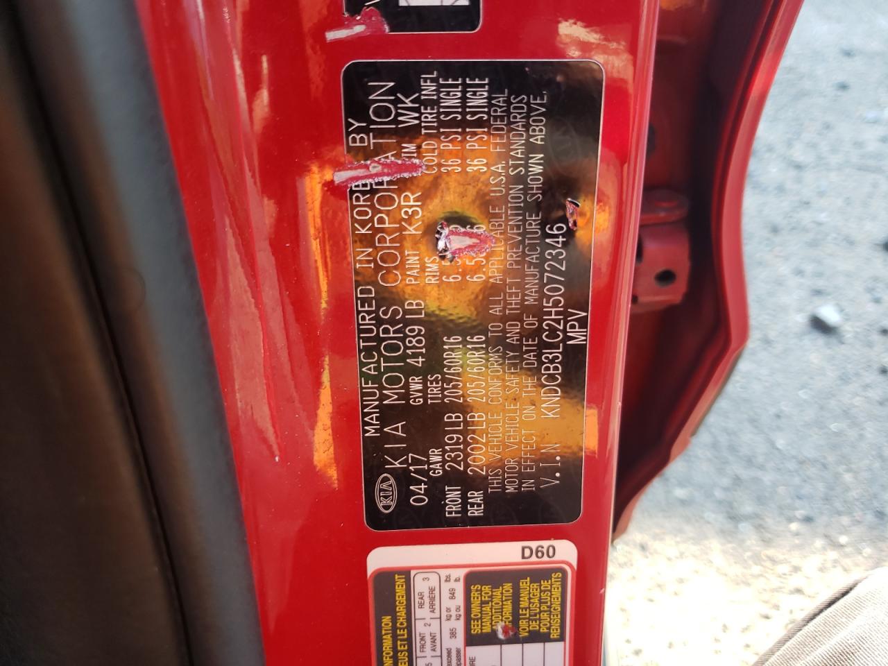 kndcb3lc2h5072346 KNDCB3LC2H5072346 2017 Kia Niro Fe
