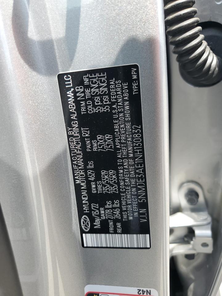 5NMJE3AE1NH130832 2022 Hyundai Tucson Limited