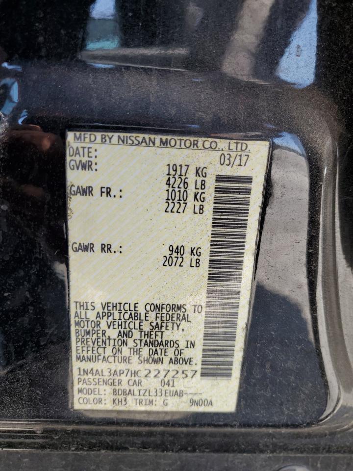 2017 Nissan Altima 2.5 VIN: 1N4AL3AP7HC227257 Lot: 65063365