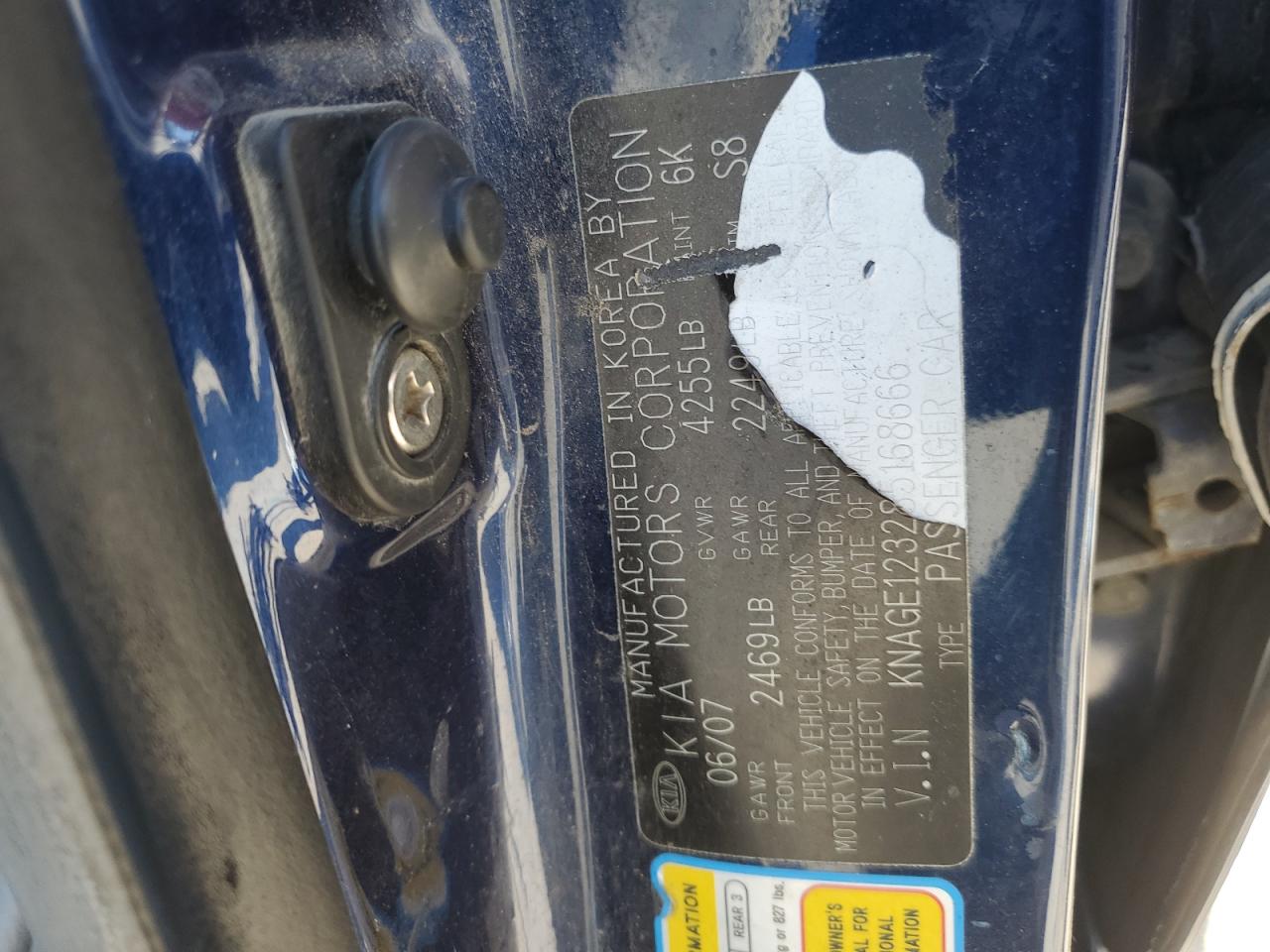 2008 Kia Optima Lx VIN: KNAGE123285168666 Lot: 63096915